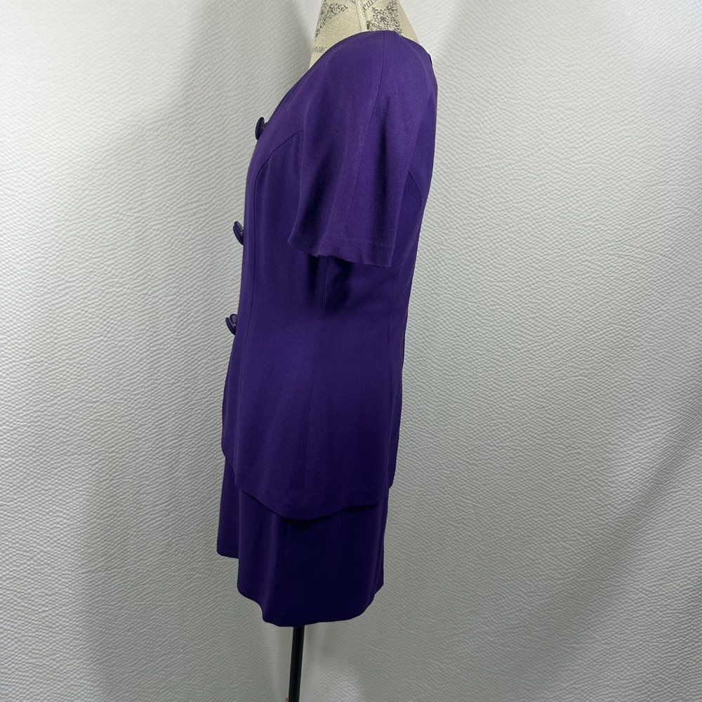 Ellen Ashley Vintage Purple Dress Faux 2 piece look - Picture 2 of 8